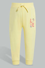 Load image into Gallery viewer, Redtag-Yellow-Placement-Print-Trackpant-Joggers-Infant-Girls-3 to 24 Months
