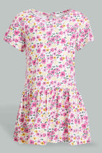 Load image into Gallery viewer, Redtag-Pink-Floral-Printed-Sleeveless-Dress-Dresses-Infant-Girls-3 to 24 Months
