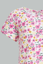 Load image into Gallery viewer, Redtag-Pink-Floral-Printed-Sleeveless-Dress-Dresses-Infant-Girls-3 to 24 Months
