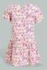 Redtag-Pink-Floral-Printed-Sleeveless-Dress-Dresses-Infant-Girls-3 to 24 Months