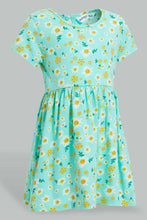 Load image into Gallery viewer, Redtag-Mint-Floral-Printed-Sleeveless-Dress-Dresses-Infant-Girls-3 to 24 Months
