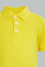 Load image into Gallery viewer, Redtag-Yellow-Tipping-Color-Pique-Short-Sleeve-Polo-Plain-Infant-Boys-3 to 24 Months
