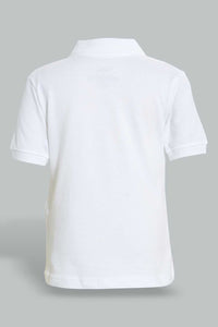 Redtag-White-Tipping-Color-Pique-Short-Sleeve-Polo-Plain-Infant-Boys-3 to 24 Months