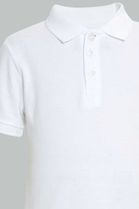 Redtag-White-Tipping-Color-Pique-Short-Sleeve-Polo-Plain-Infant-Boys-3 to 24 Months