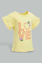 Load image into Gallery viewer, Redtag-Placement-Print-Ruffle-Sleeves-T-Shirt-All-Over-Prints-Infant-Girls-3 to 24 Months
