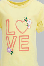 Load image into Gallery viewer, Redtag-Placement-Print-Ruffle-Sleeves-T-Shirt-All-Over-Prints-Infant-Girls-3 to 24 Months
