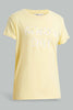 Redtag-Yellow-Short-Sets-Pyjama-Sets-Senior-Girls-9 to 14 Years