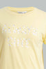 Redtag-Yellow-Short-Sets-Pyjama-Sets-Senior-Girls-9 to 14 Years