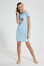 Load image into Gallery viewer, Redtag-Lt-Blue-Nightdress-Nightshirts-Senior-Girls-9 to 14 Years
