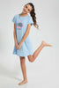 Redtag-Lt-Blue-Nightdress-Nightshirts-Senior-Girls-9 to 14 Years