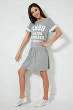 تنزيل الصورة على معرض الصور، Redtag-Grey-Melange-Sporty-Dress-Dresses-Senior-Girls-9 to 14 Years
