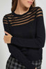 Redtag-Black-Longsleeve-Mesh-Top-Tops-Women's-