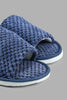 Redtag-Navy-Textured-Slipper-Slippers-Women's-