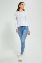 تنزيل الصورة على معرض الصور، Redtag-White-Longsleeve-With-Star-Studs-Long-Sleeves-Women&#39;s-

