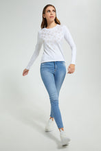 تنزيل الصورة على معرض الصور، Redtag-White-Longsleeve-With-Star-Studs-Long-Sleeves-Women&#39;s-
