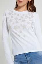 تنزيل الصورة على معرض الصور، Redtag-White-Longsleeve-With-Star-Studs-Long-Sleeves-Women&#39;s-
