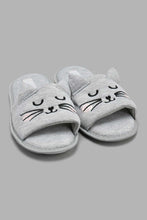 Load image into Gallery viewer, Redtag-Grey-Cat-Slipper-Slippers-Women&#39;s-
