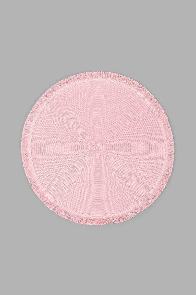 Redtag-Pink-round-Placemat-Placemats-Home-Dining-