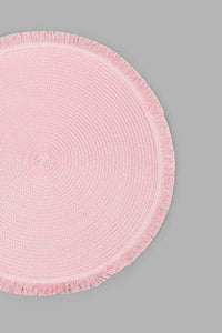 Redtag-Pink-round-Placemat-Placemats-Home-Dining-