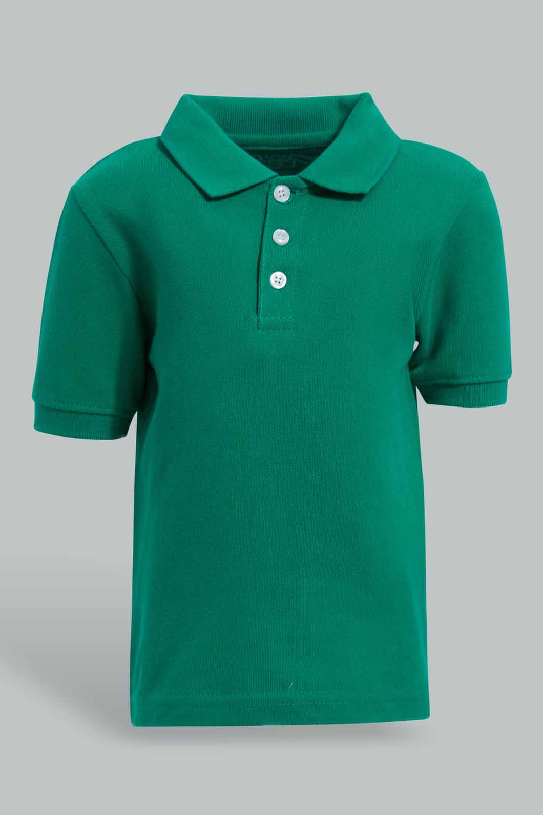 Redtag-Green-Tipping-Color-Pique-Short-Sleeve-Polo-Polo-Shirts-Infant-Boys-3 to 24 Months