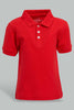 Redtag-Red-Tipping-Color-Pique-Short-Sleeve-Polo-Polo-Shirts-Infant-Boys-3 to 24 Months