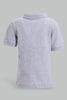 Redtag-Grey-Melange-Tipping-Color-Pique-Short-Sleeve-Polo-Polo-Shirts-Infant-Boys-3 to 24 Months