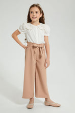 Load image into Gallery viewer, Redtag-Beige-Wideleg-Trouser-Colour:Beige,-Filter:Girls-(2-to-8-Yrs),-Girls-Trousers,-New-In,-New-In-GIR,-Non-Sale,-S22A,-Section:Kidswear-Girls-2 to 8 Years
