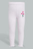 Redtag-Ivory-Printed-T-Shirt-And-Lilac-Solid-Legging-Sets-Infant-Girls-3 to 24 Months