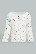 تنزيل الصورة على معرض الصور، Redtag-Ivory-Printed-T-Shirt-And-Lilac-Solid-Legging-Sets-Infant-Girls-3 to 24 Months
