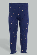 Load image into Gallery viewer, Redtag-Pink-T-Shirt-With-Placement-Print-And-Navy-Solid-Legging-Sets-Infant-Girls-3 to 24 Months
