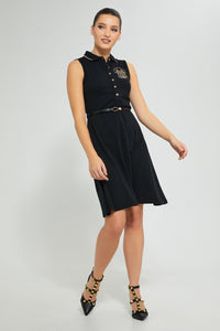 Redtag-Black-Polo-Dress-Dresses-Women's-0