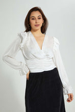 تنزيل الصورة على معرض الصور، Redtag-White-Front-Detail-Top-Blouses-Women&#39;s-

