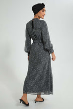 تنزيل الصورة على معرض الصور، Redtag-Black-Paisley-Print-Lace-Detail-Maxi-Dress-Dresses-Women&#39;s-
