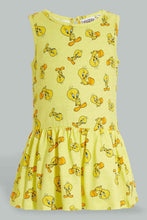 تنزيل الصورة على معرض الصور، Redtag-Yellow-Tweety-Printed-S/L-Dress-Dresses-Infant-Girls-3 to 24 Months
