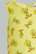 تنزيل الصورة على معرض الصور، Redtag-Yellow-Tweety-Printed-S/L-Dress-Dresses-Infant-Girls-3 to 24 Months
