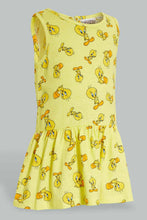 تنزيل الصورة على معرض الصور، Redtag-Yellow-Tweety-Printed-S/L-Dress-Dresses-Infant-Girls-3 to 24 Months
