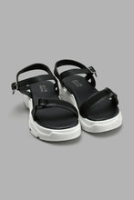 Load image into Gallery viewer, Redtag-Black-Strap-Chunky-Sandal-Slingbacks-Senior-Girls-5 to 14 Years
