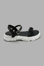 Load image into Gallery viewer, Redtag-Black-Strap-Chunky-Sandal-Slingbacks-Senior-Girls-5 to 14 Years
