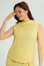 Load image into Gallery viewer, Redtag-Yellow-Shoulder-Padded--Top-Tops-Women&#39;s-
