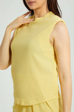 Load image into Gallery viewer, Redtag-Yellow-Shoulder-Padded--Top-Tops-Women&#39;s-
