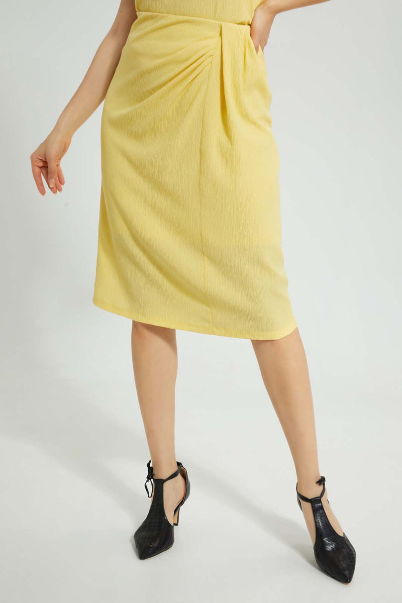 Redtag-Yellow-Front-Wrap-Skirt-Skirts-Women's-