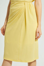 تنزيل الصورة على معرض الصور، Redtag-Yellow-Front-Wrap-Skirt-Skirts-Women&#39;s-
