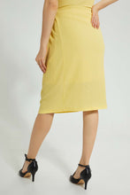 تنزيل الصورة على معرض الصور، Redtag-Yellow-Front-Wrap-Skirt-Skirts-Women&#39;s-
