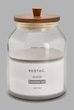 Load image into Gallery viewer, Redtag-Clear-Glass-Canister-With-Wooden-Lid-(Large)-Canisters-And-Jars-Home-Dining-
