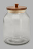 Redtag-Clear-Glass-Canister-With-Wooden-Lid-(Large)-Canisters-And-Jars-Home-Dining-