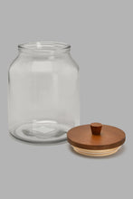 Load image into Gallery viewer, Redtag-Clear-Glass-Canister-With-Wooden-Lid-(Large)-Canisters-And-Jars-Home-Dining-
