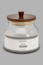 Load image into Gallery viewer, Redtag-Clear-Glass-Canister-With-Wooden-Lid-(Small)-Canisters-And-Jars-Home-Dining-
