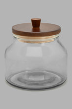 Load image into Gallery viewer, Redtag-Clear-Glass-Canister-With-Wooden-Lid-(Small)-Canisters-And-Jars-Home-Dining-
