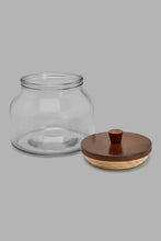 Load image into Gallery viewer, Redtag-Clear-Glass-Canister-With-Wooden-Lid-(Small)-Canisters-And-Jars-Home-Dining-
