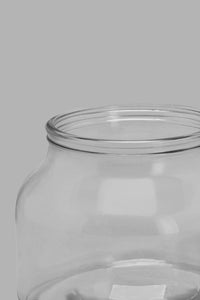 Redtag-Clear-Glass-Canister-With-Wooden-Lid-(Small)-Canisters-And-Jars-Home-Dining-
